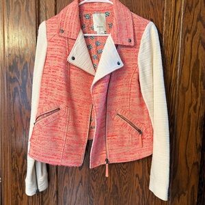 Elevenses Coral and Cream Women's Blazer